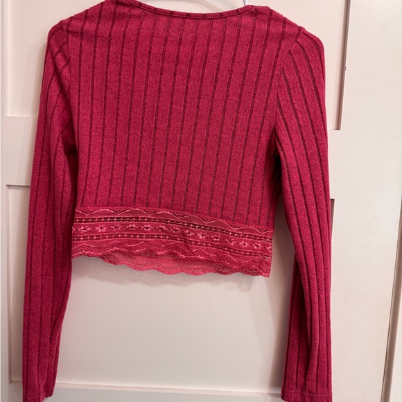 SHEIN Pink Ribbed Crop Top - Picture 4 of 6